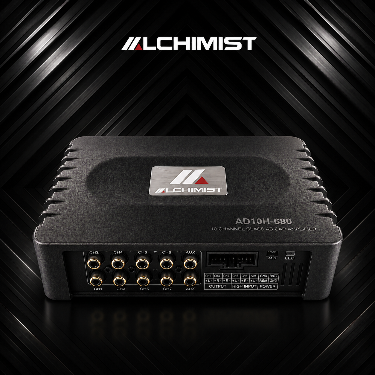 ALCHIMIST AD10H-680 High-End 10-Channel Class AB DSP with Bluetooth 5.3 Lossless and Optical Inputs
