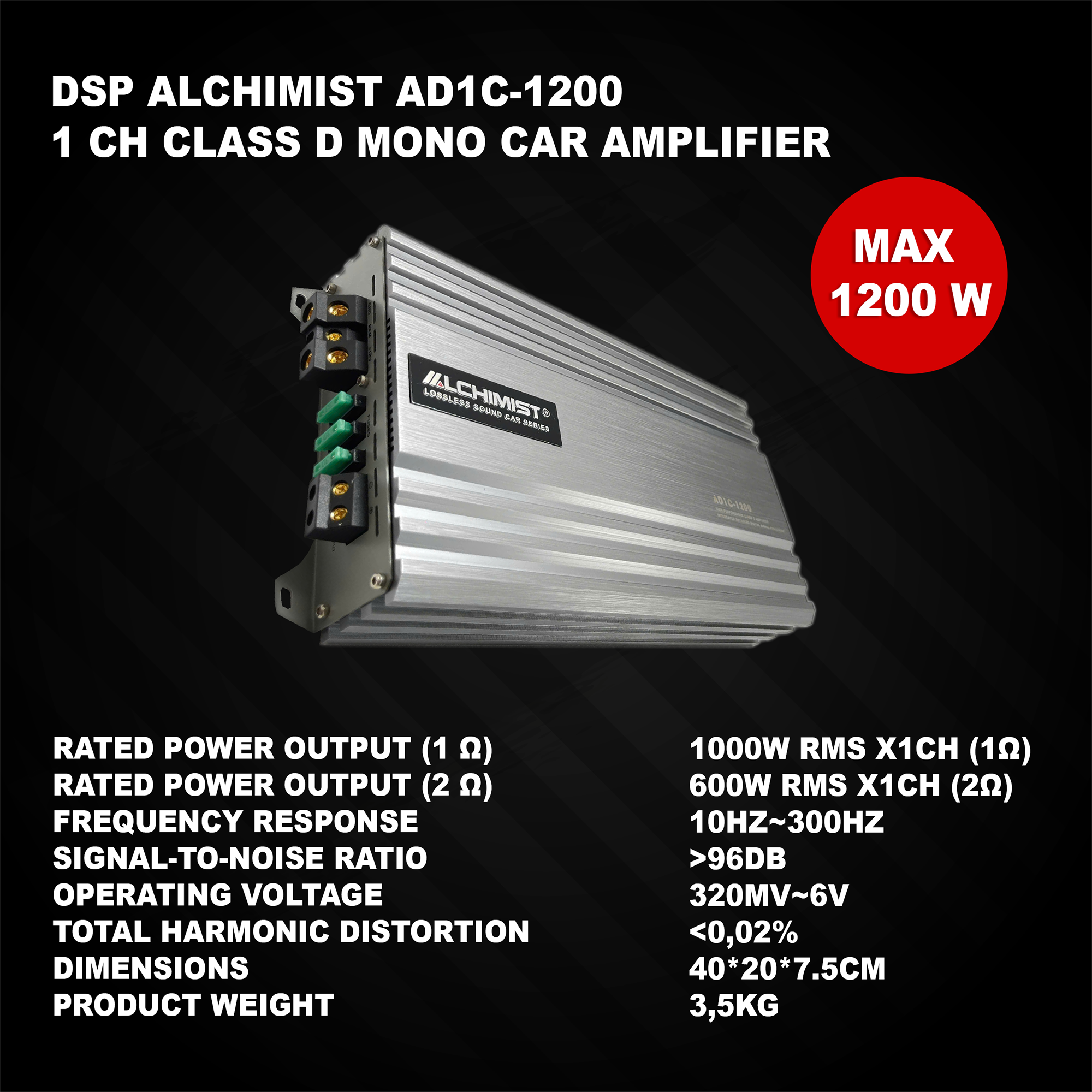 Amplifier ALCHIMIST AD1C-1200 Class D