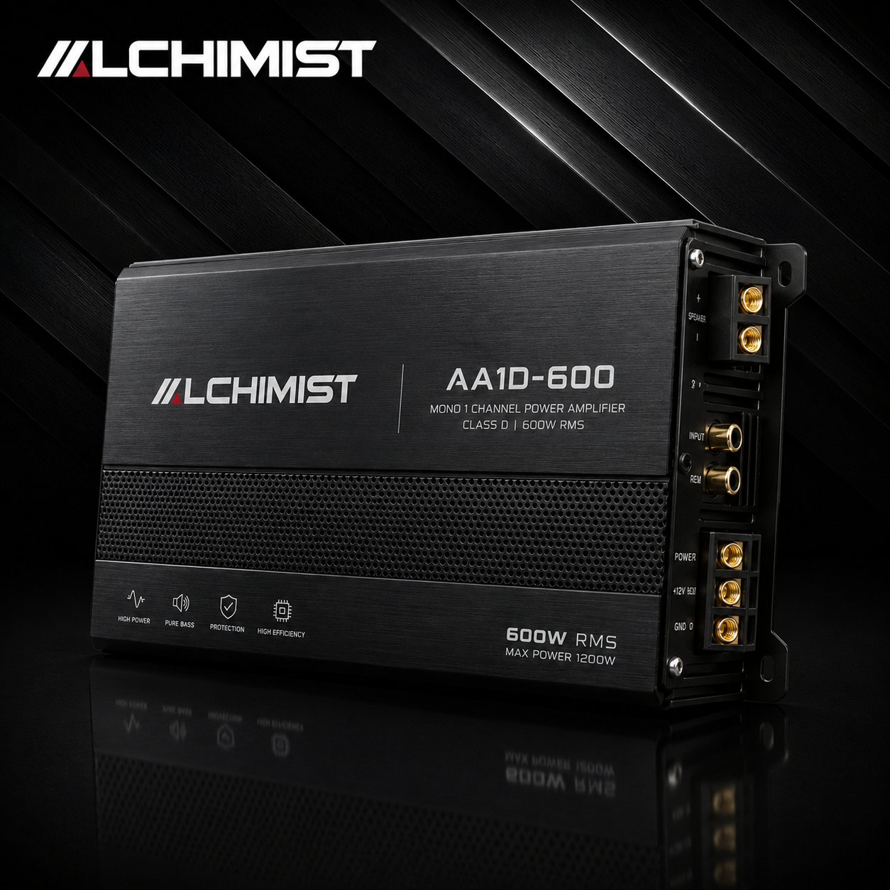 Alchimist AA1D-600 Mono Class D Car Amplifier 600W RMS