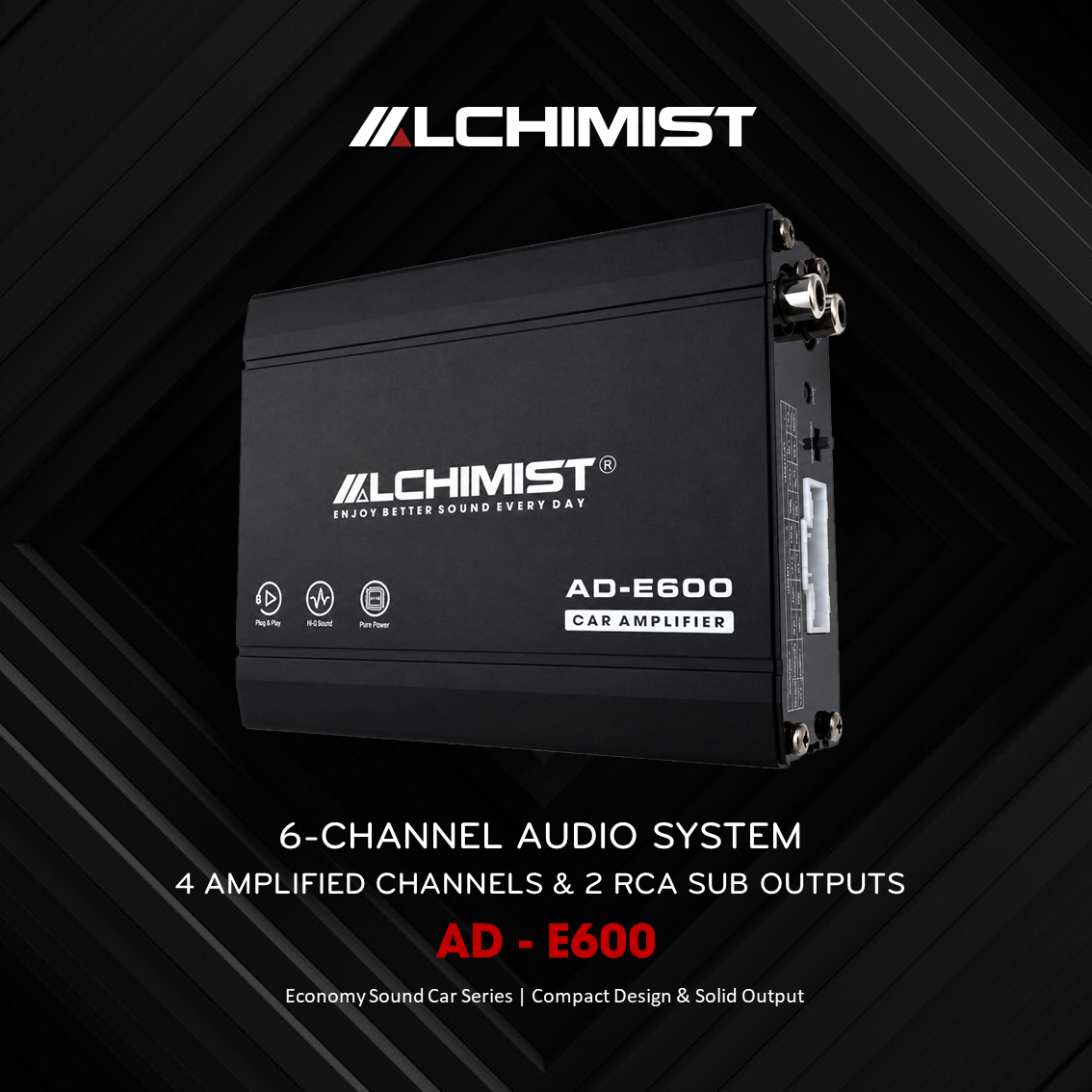 ALCHIMIST AD-E600 Car Amplifier | Eco Series 6-Channel Audio System