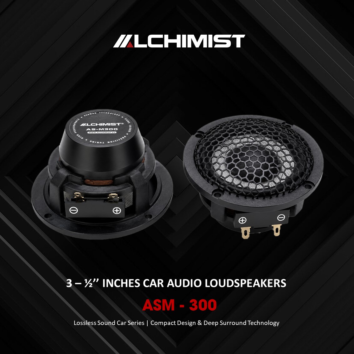 Midrange Speaker ALCHIMIST ASM-300 ALCHIMIST ASM-300 – Car Audio Midrange Speaker Engineered for Crystal-Clear Vocals and Dynamic Sound Performance