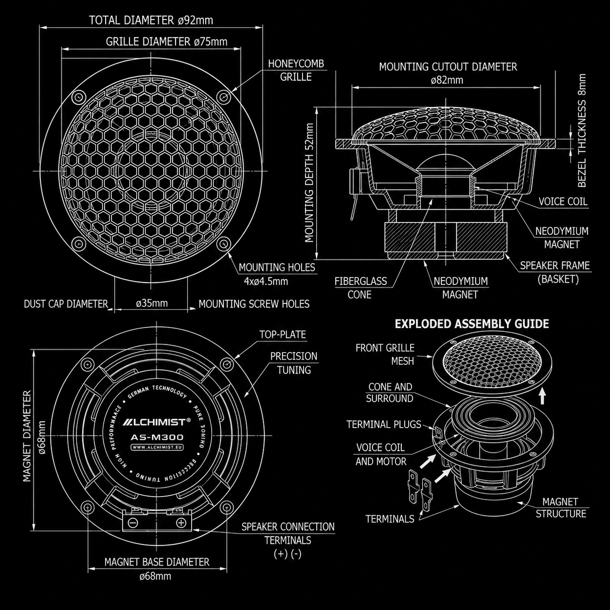 ALCHIMIST ASM-300 – Car Audio Midrange Speaker