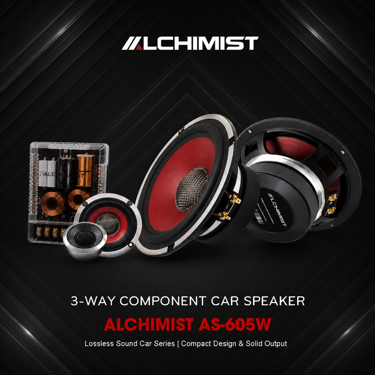 The Alchimist AS-605w 6.5 Inch 3-Way Component Car Speaker