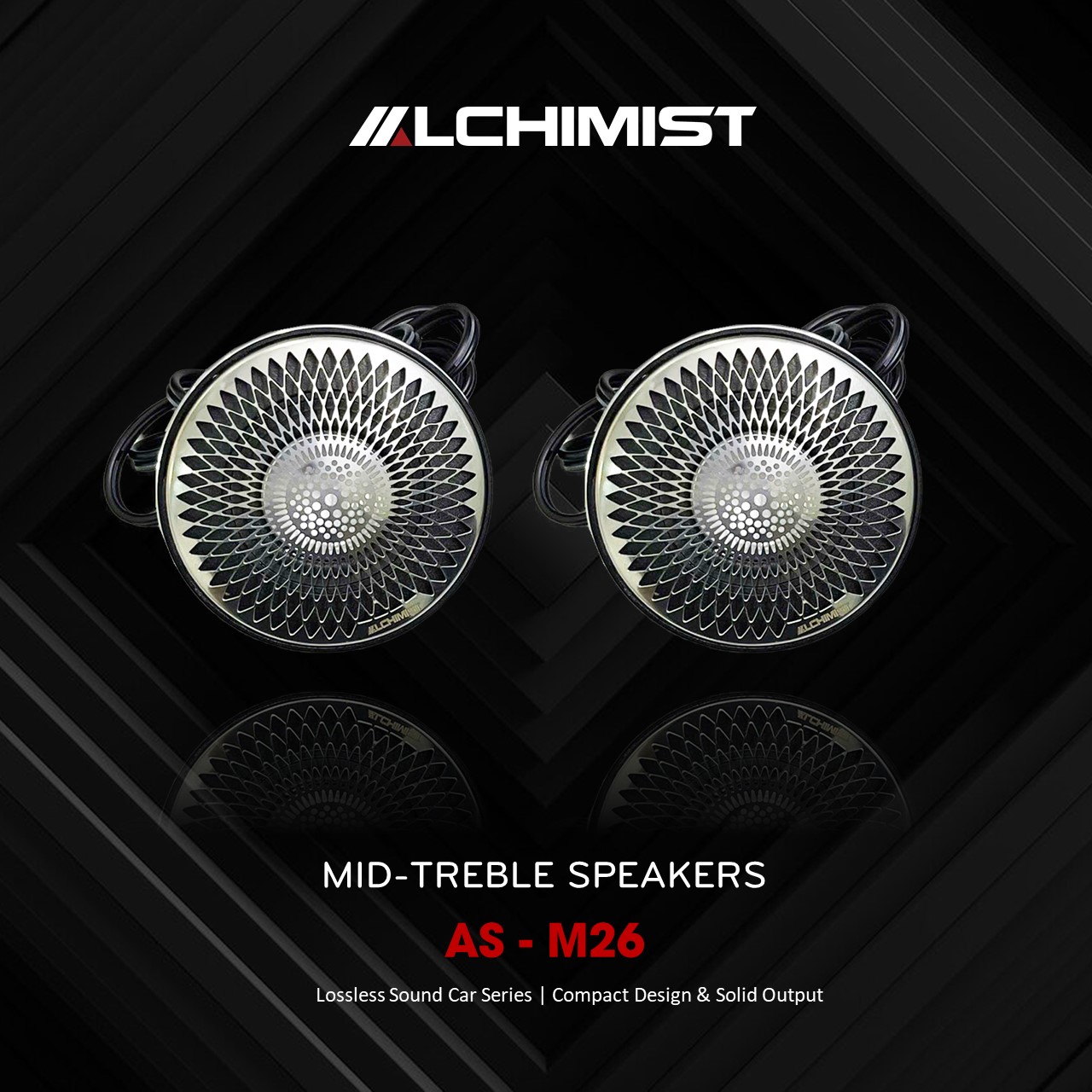 Alchimist AS-M26 Mid-Treble Speakers Premium Sound Upgrade for Cars