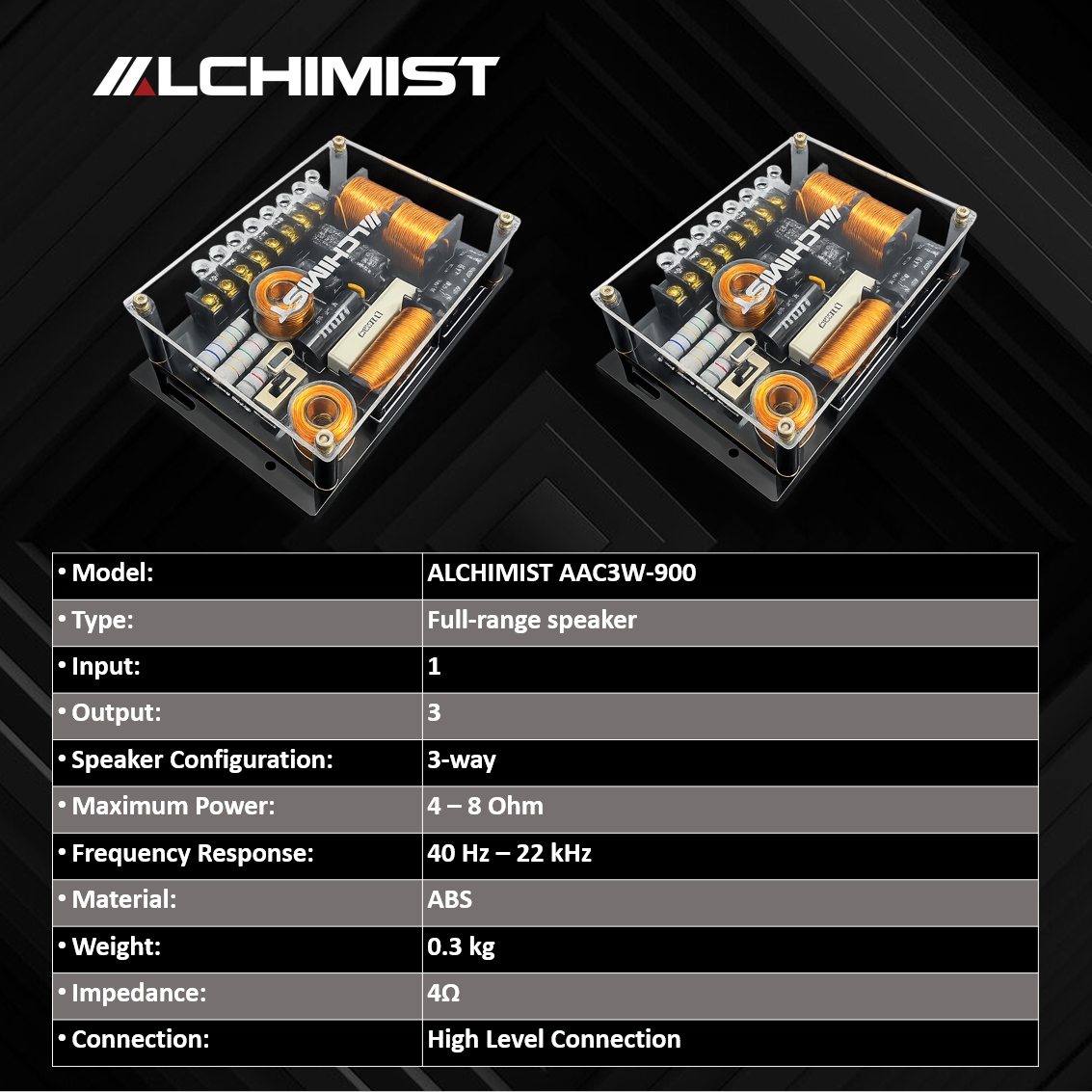 3-way passive crossover, Alchimist AAC3W-900